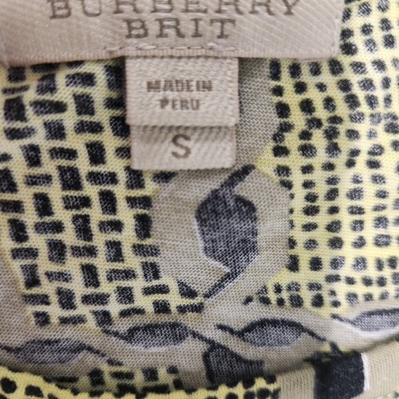 Burberry Brit Abstract Chain Chrome Yellow Tank SZ SMALL - Picture 3 of 11